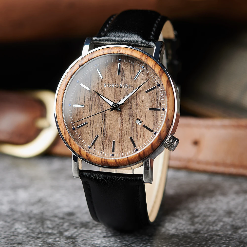 BOBO BIRD Watch Men Wooden Metal Quartz Watches Special Design Men\'s Wristwatches Miyota 2035 Movement Timepieces Great Gift