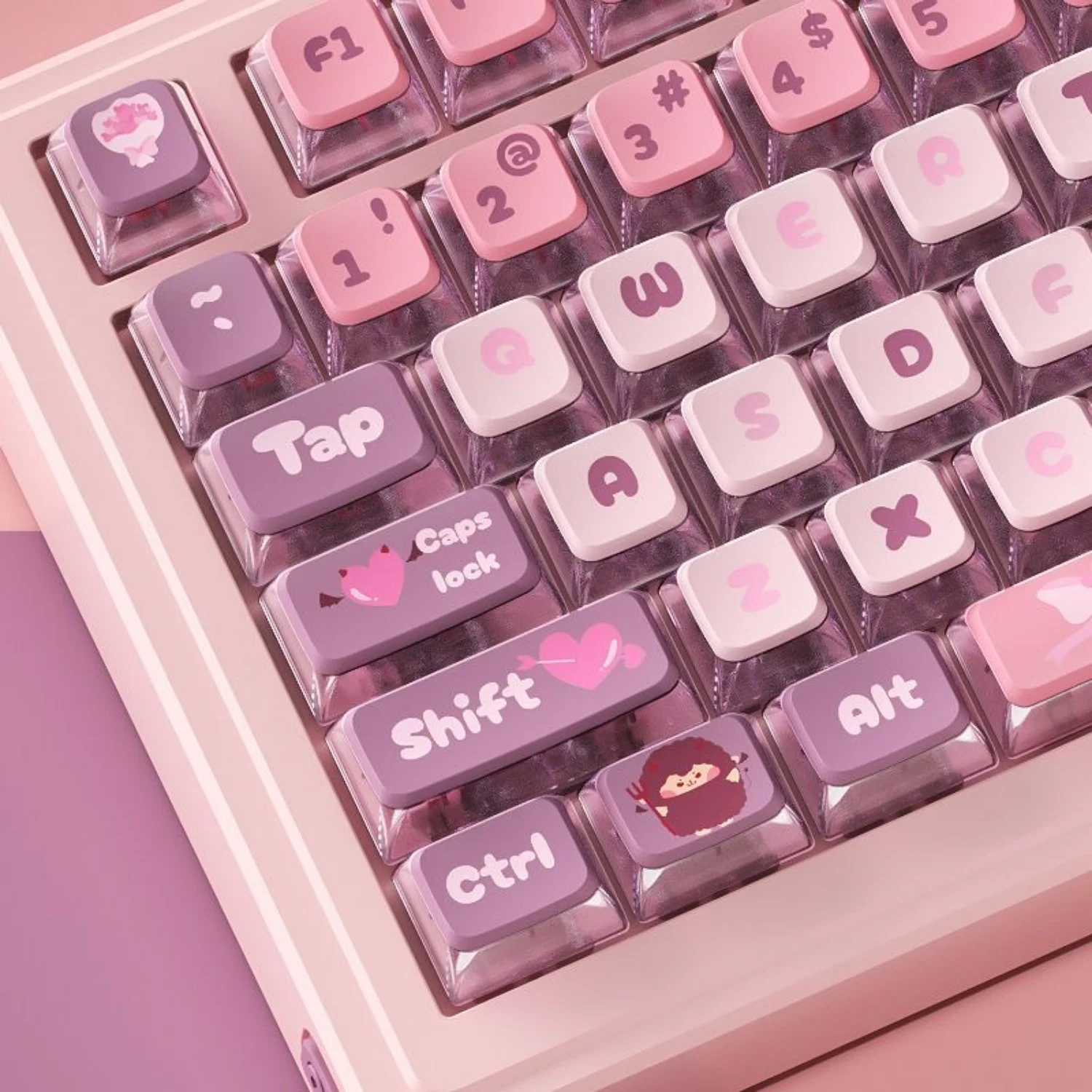 

Angels & Wizards PBT Keycaps 119 Keys ASA Double Skin Milk Transparent for 60/64/84/98/108 Gaming Mechanical Keyboard MX