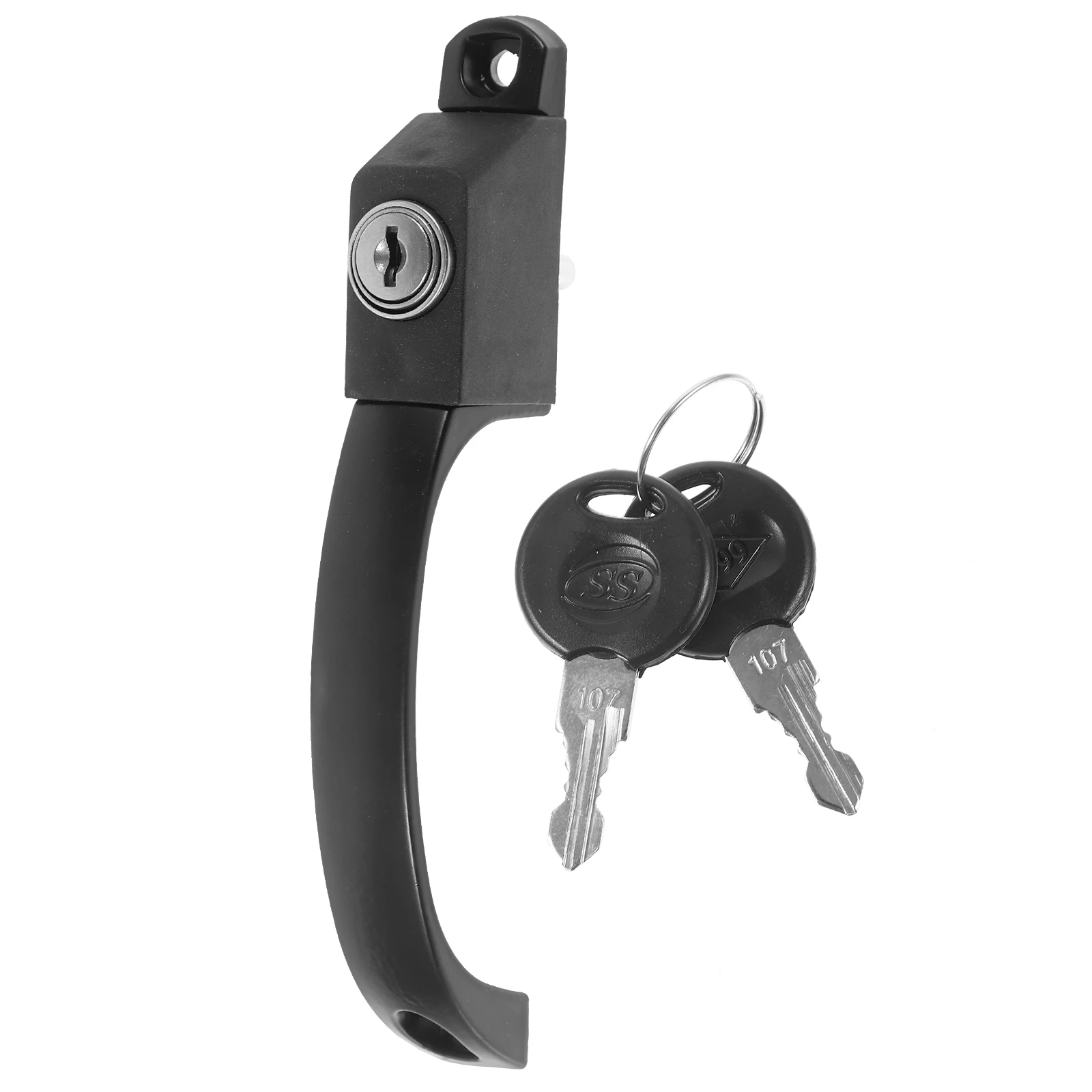 

Window Locks Latch 10mm Key Black Unlock 18mm Sliding Handle Locking Parts Fits Various Windows Anti Theft Home Use Hardware