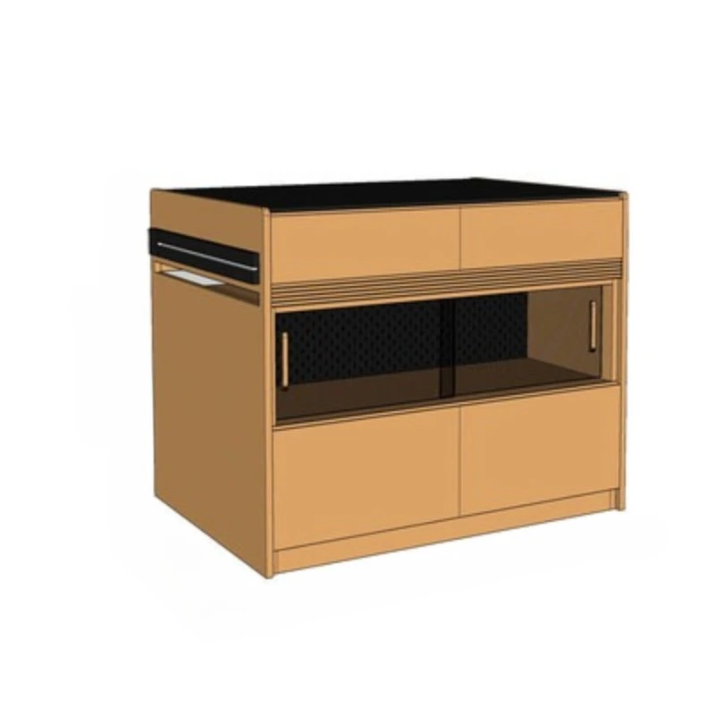 Nordic solid wood island, household small-sized dining table integrated, retractable, simple and multi-functional storage locker