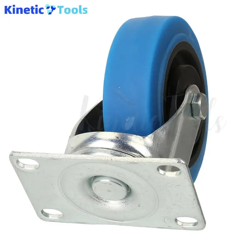 

4 Stainless Steel CastersMedium Blue TPR Twin Shaft Rubber Universal Roller Silent Wheel for Smooth Movement on Various Surfaces