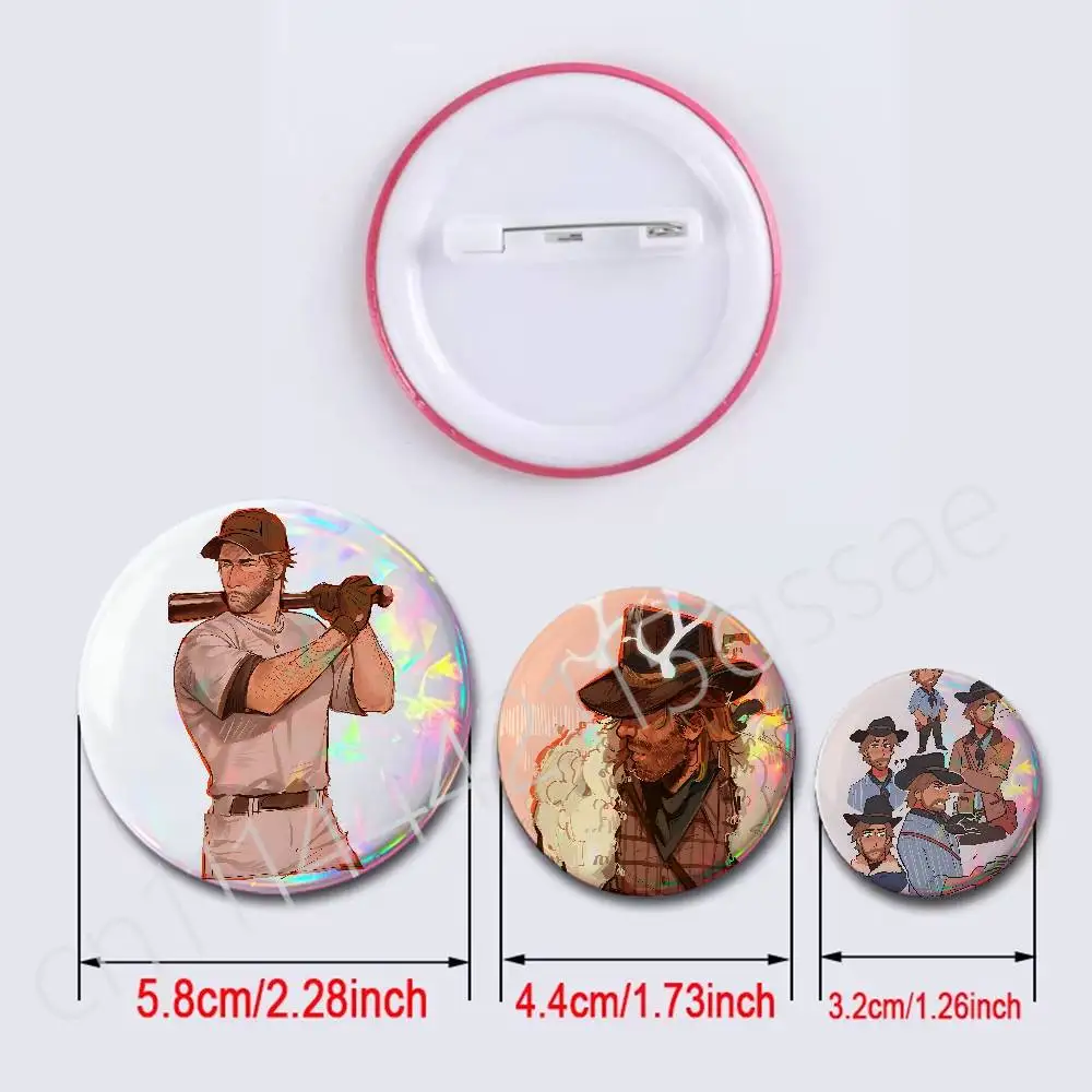 FOR RDR2 Arthur Morgan 25/32/44/58/75mm Round Cosplay Pin Bag Decor Fans Collect Friends Gifts Brooch Souvenir
