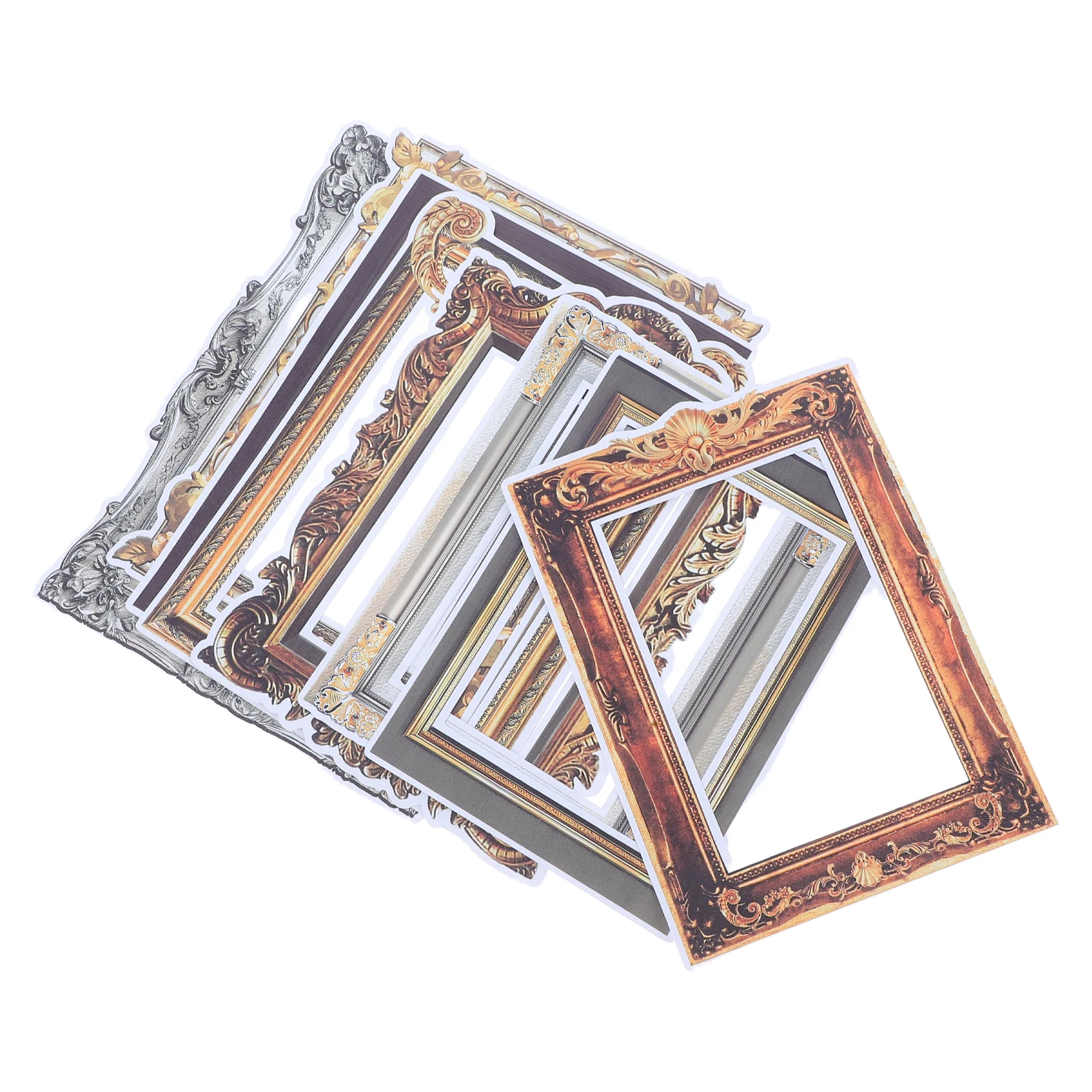 

8Pcs Minimalist Style Wall Stickers Photo Frame Decals PVC Material Home Office Living Room Bedroom Decoration