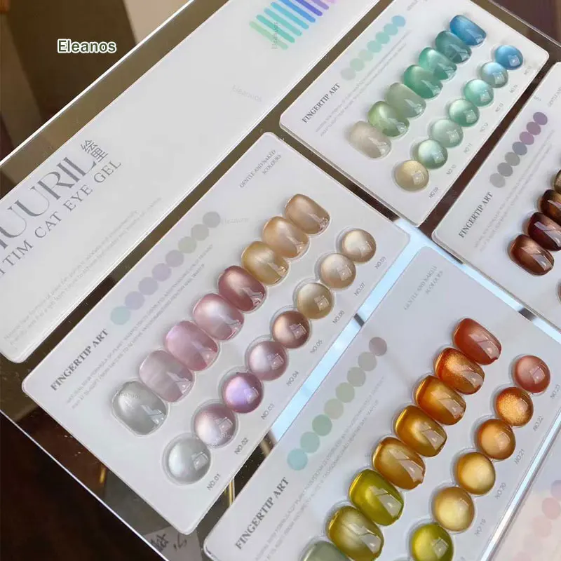 Eleanos 60 couleurs cristal gemme Gel magnétique ensemble avec affichage Salon de manucure 2025 offre spéciale Kit d'art des ongles Non toxique UV oeil de chat Gel pour ongles