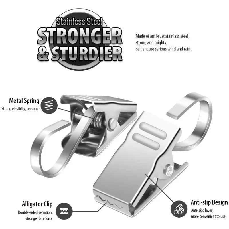 Mini Clips de Rideau en Métal Robustes et Réutilisables, Accessoires Multifonctionnels pour Fenêtre de Maison, 10/50 Pièces