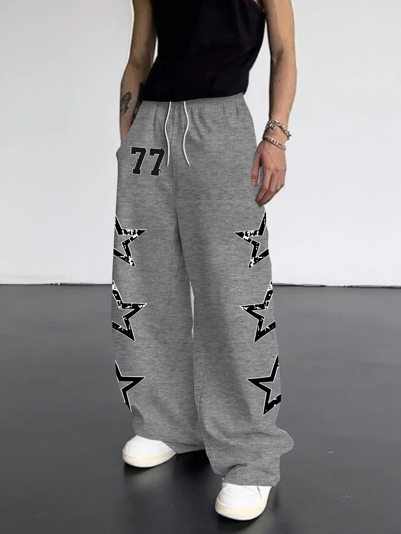 

Men's Casual Sports Long Pants: Loose Straight-leg Drawstring Waist Long Pants, Comfortable Jogging Pants for All Seasons