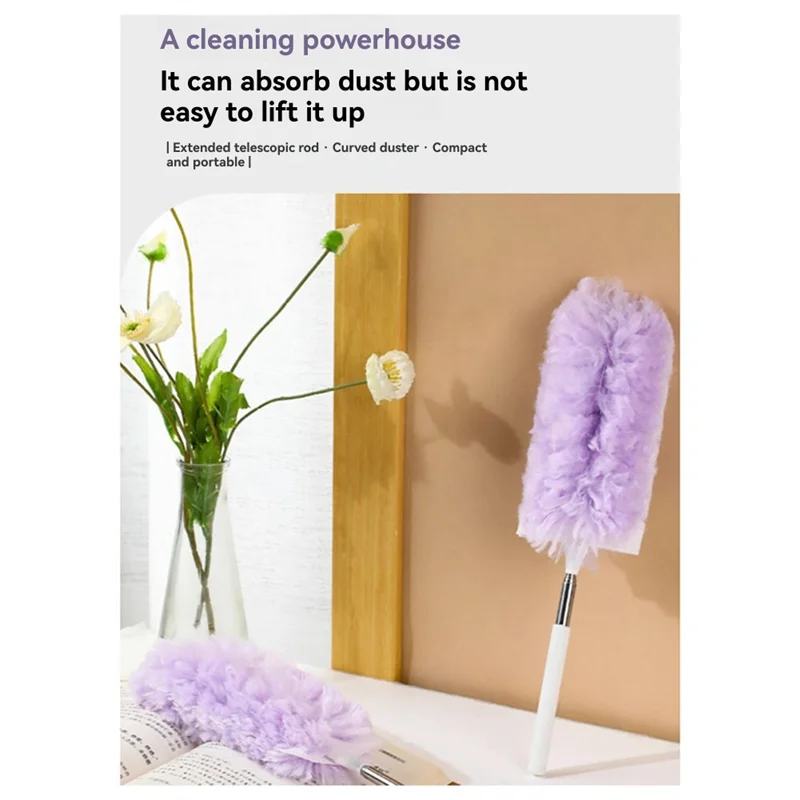 ABVJ-Feather Duster Home Use For Sweeping Dust Electrostatic Duster Disposable Non-Woven Fabric Retractable Cleaning Tool