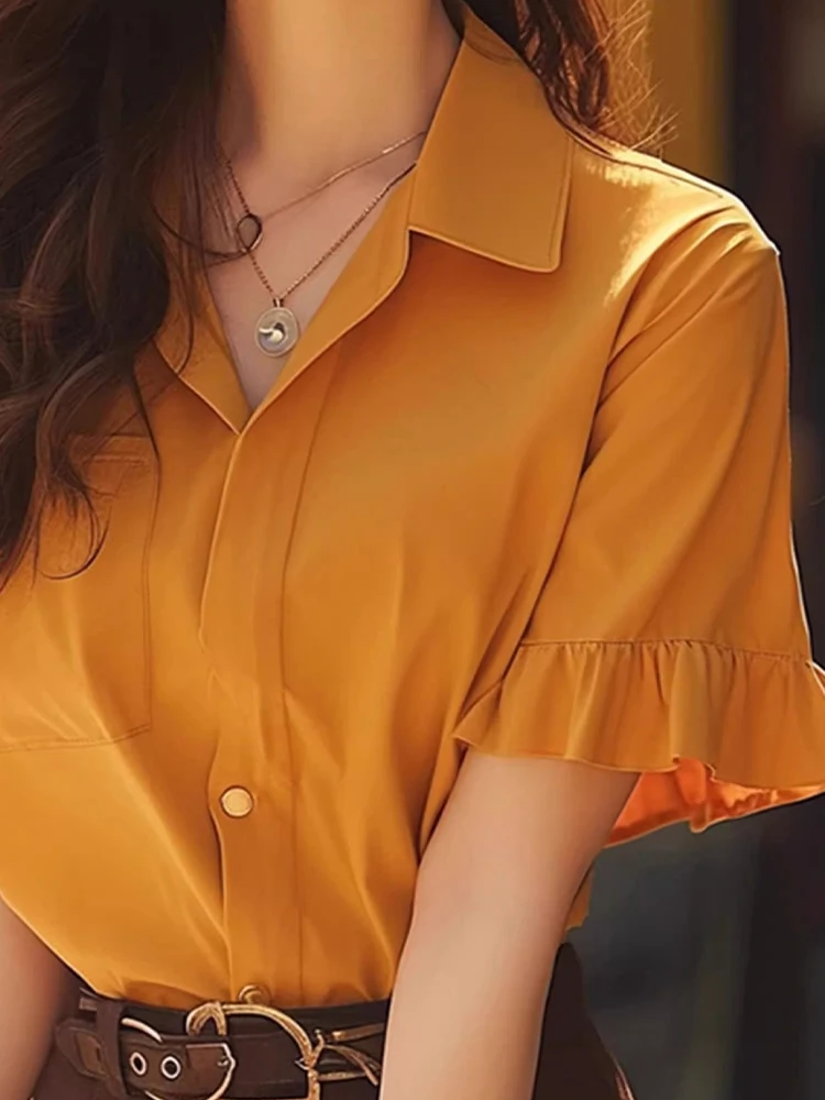 Chique retro hong kong sle ort sve colarinho feminino irt tecido viscose emagrecimento topo commute faion anti-envelhecimento