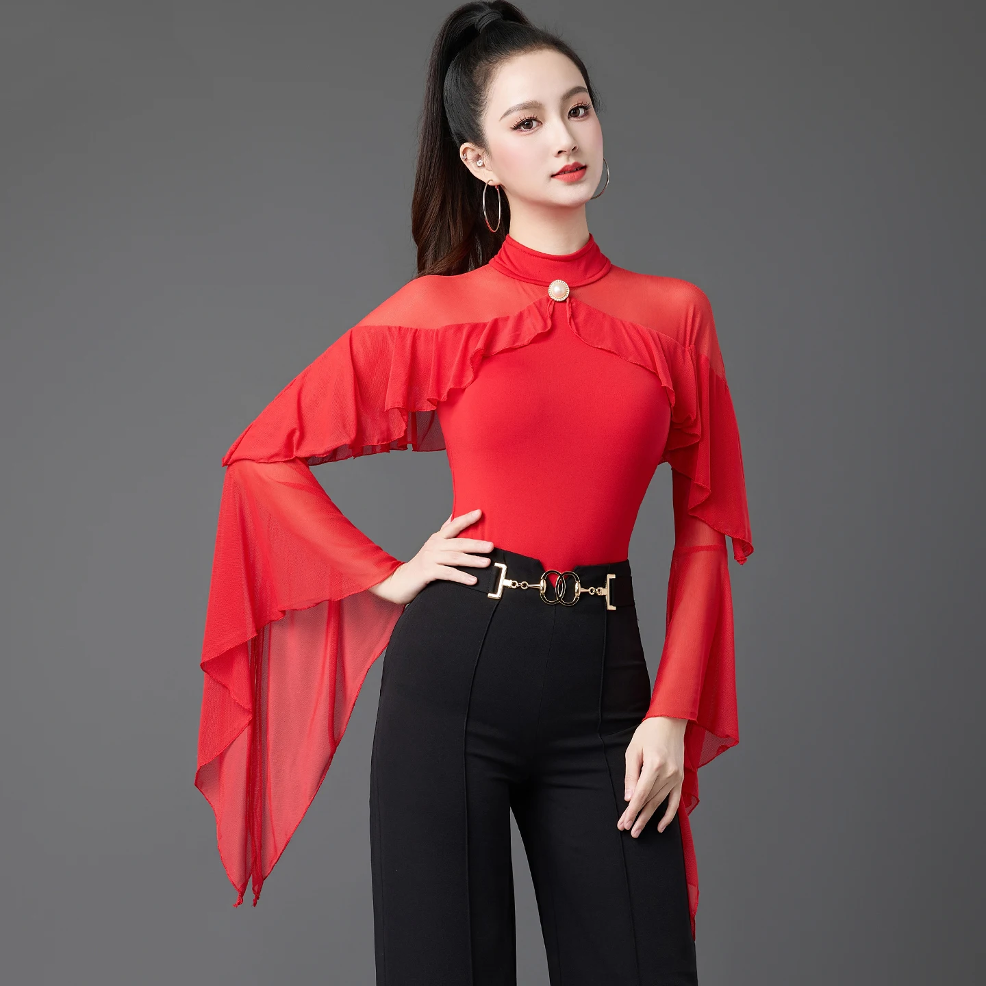 جديد المرأة الفالس الرقص الوطنية القياسية الرقص اللاتينية الرقص شبكة كشكش الأعلى تشاتشا رومبا تانجو أزياء رقص الحديثة DQL12403