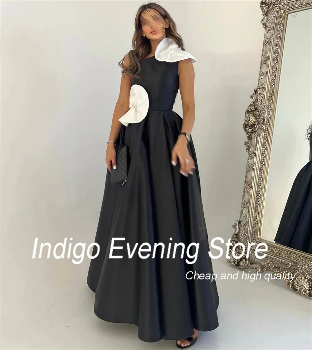 Indigo Prom Dresses One Shoulder A-line Sleeveless Floor-Length Simple Elegant Formal Evening Gowns For Women 이브닝드레스 فستان سهرة