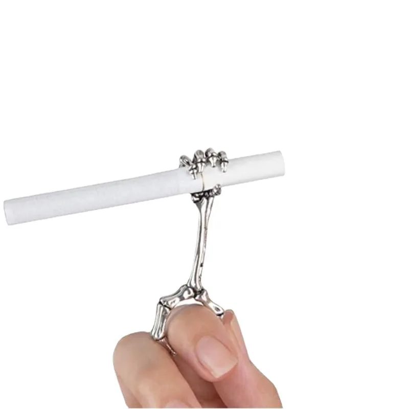 الهيكل العظمي الدائري حامل السجائر اليد العظام حامل السجائر المحمولة مساعد حامل السجائر حلقة التدخين اكسسوارات هدية باردة