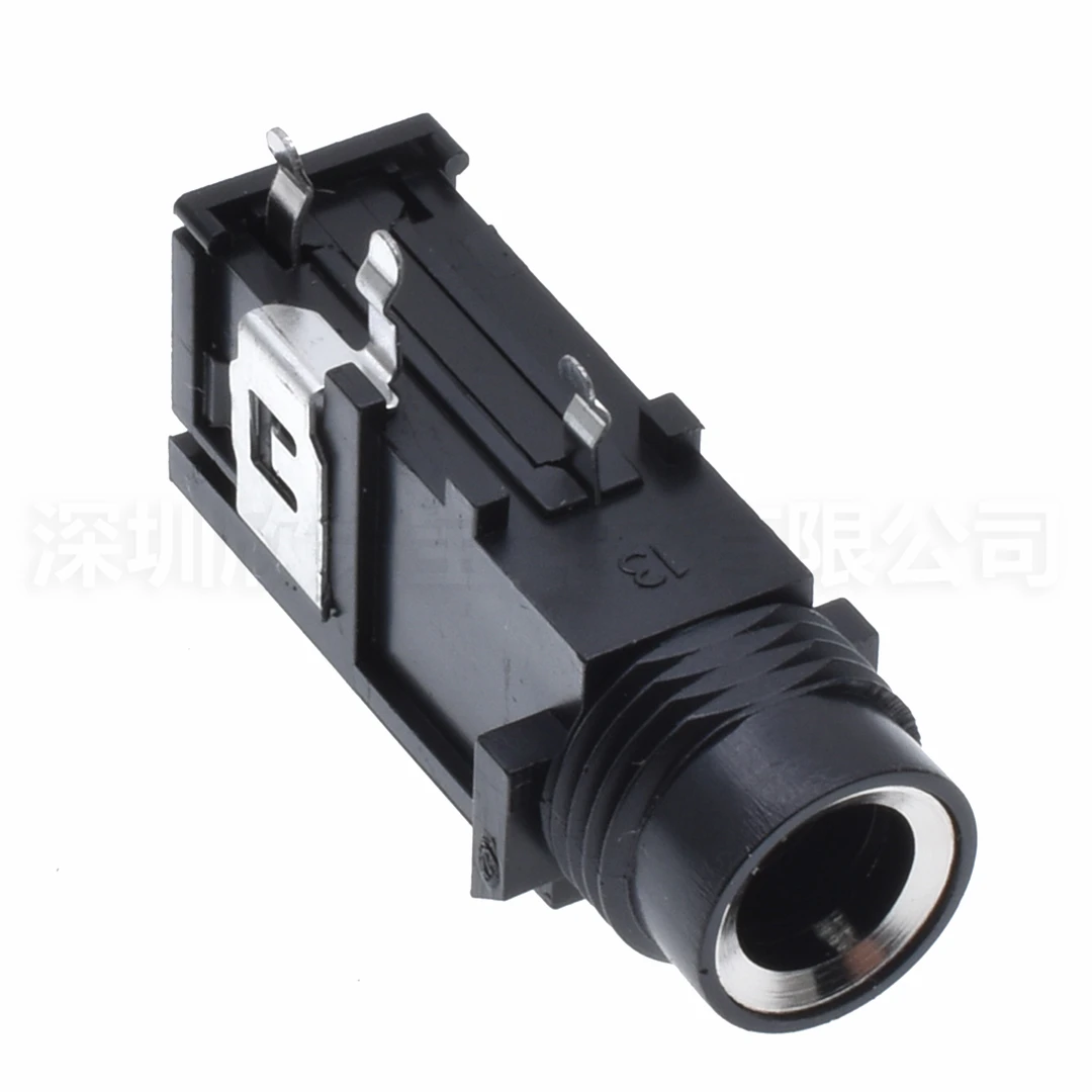 5Pcs DIY 6.35mm Audio Jack PJ603A Gold Plated 3Pin 4Pin Stereo Dual Channel Microphone Socket Straight Connector