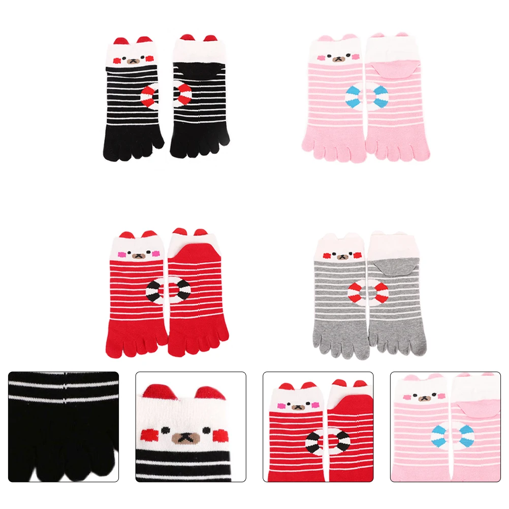 

Christmas Five Toe Socks 4 Pairs Boys Warm Cotton Xmas Finger Comfortable Elastic Novelty Gift Soft breathable premium festive
