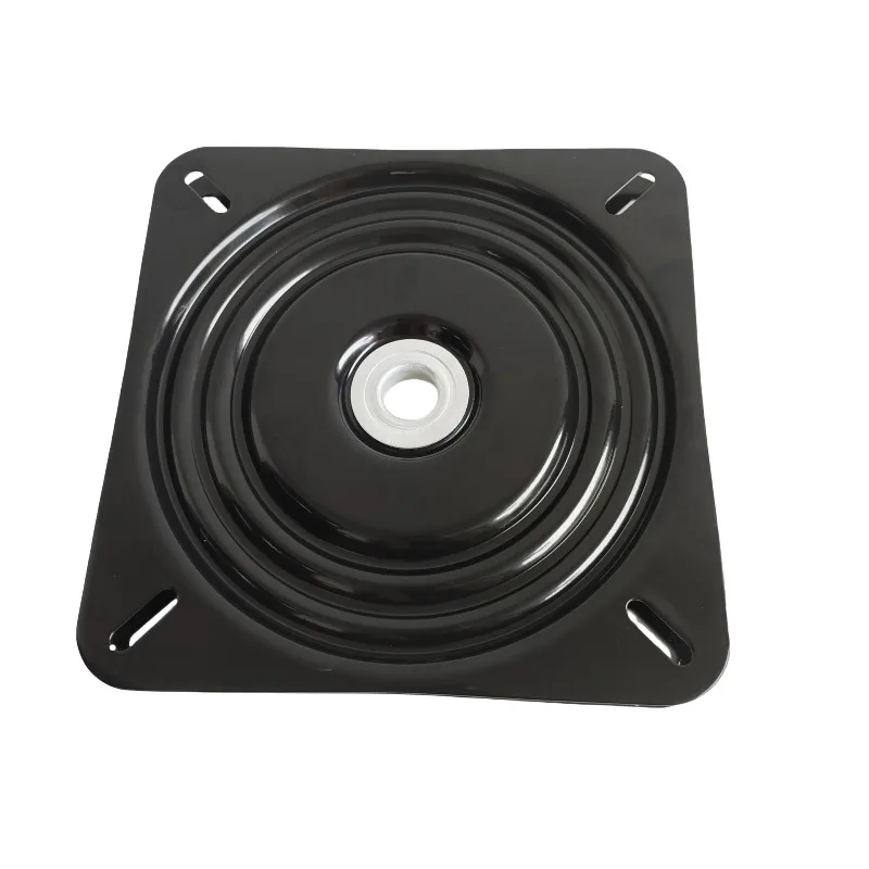 

10-дюймовая квадратная железная поворотная платформа с отверстиями для крепления, прочная и устойчивая опора для мебели, стульев, фурнитуры и аксессуаров для шасси.