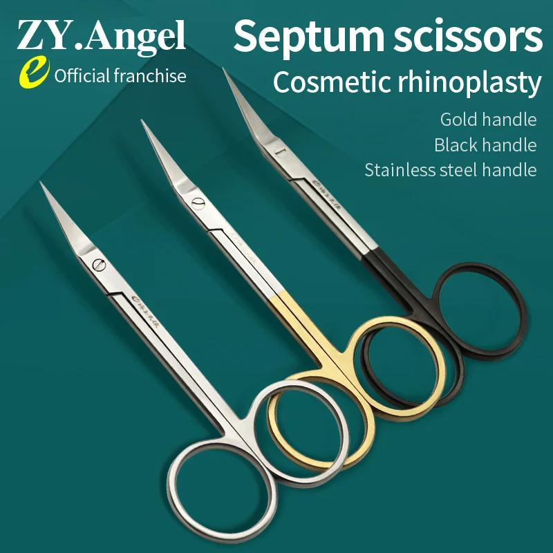 Nasal Septum Scissors Beak Scissors Beauty And Plastic Instruments Black Handle Gold Handle Stainless Steel Nose Plastic Scissor