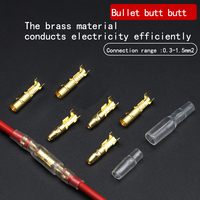 200PCS 50 Set 3.5mm Male Female Motorcycle Bullet Connector Socket Classic TerminalS For Cable Wire of 1.0 mm to 2.5 mm