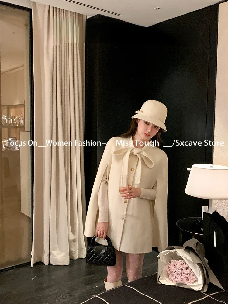 Cappotto elegante francese da donna Cappotto vintage moda coreana Cappotti da mantello Office Lady Evening Party Abbigliamento Winter Chic