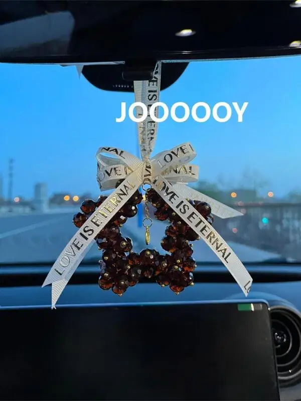 Colgante de Cristal de la Suerte con Estrella de Cinco Puntas para Coche, Colgante de Espejo Retrovisor de Alta Gama, Regalo Hecho a Mano, Colgante de Coche de Moda