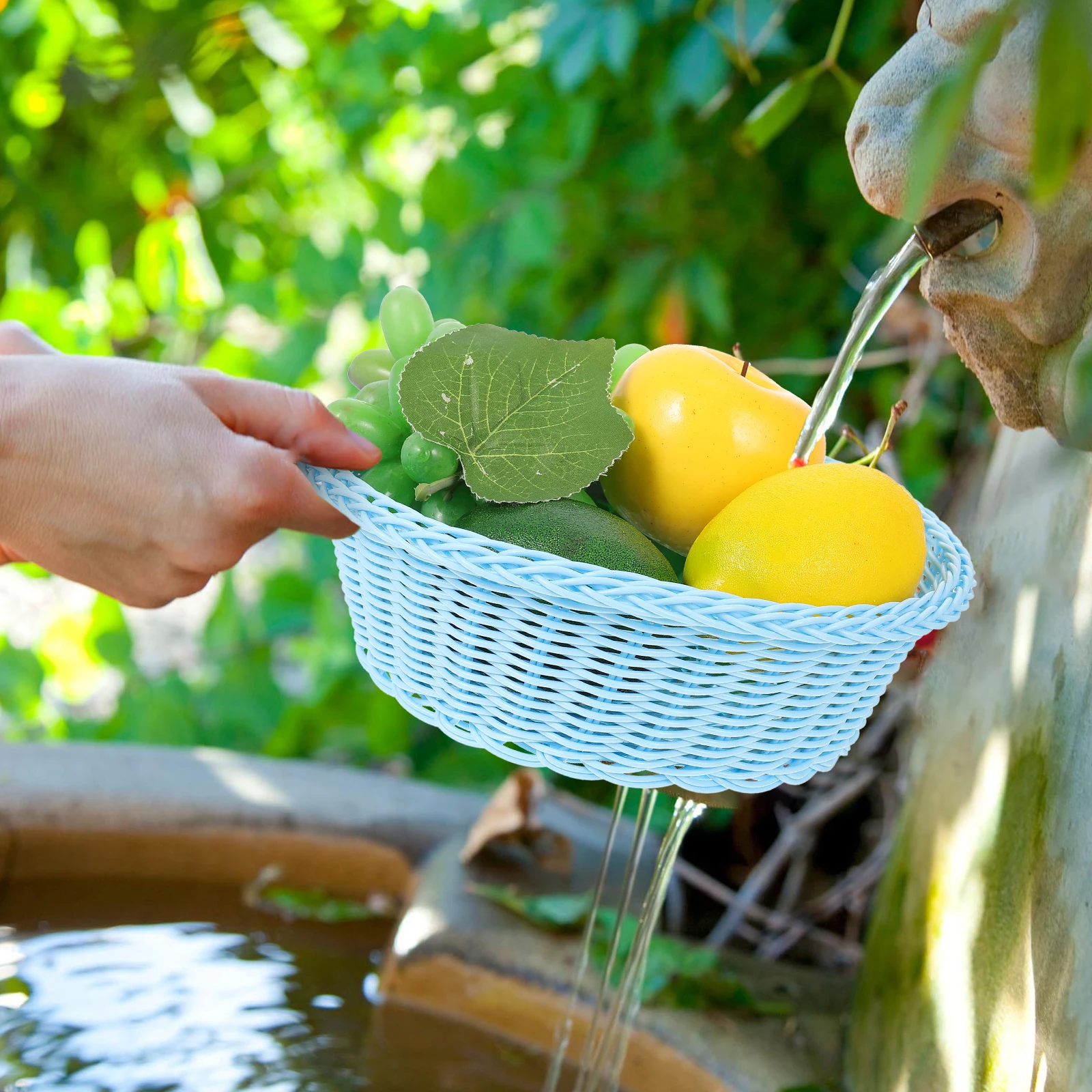 

Plastic Fruit Basket Storage Tray Home Bread Holder Woven Baskets Refreshment Serving Plate Simple Design Long Service Life High