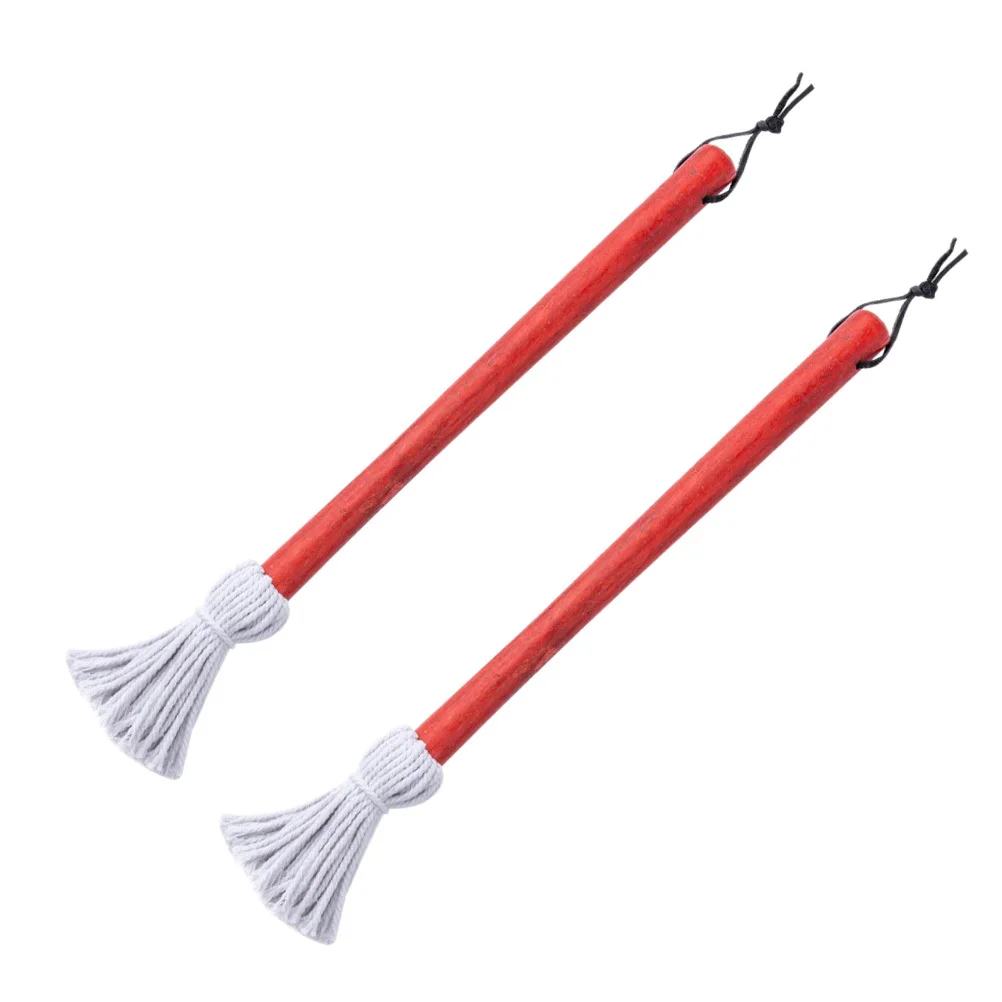 

2pcs Soy Sauce Brush Wood Handle Cotton Mop Head For Bbq Basting Oil Kitchen Tools Basting Mops Practical Oil Brush