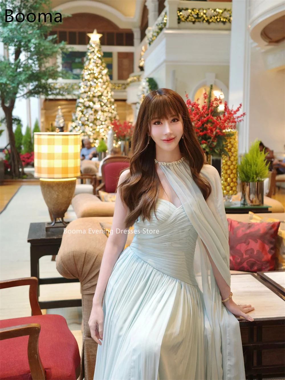 Booma Elegante A-lijn Strapless Plooi Jurken Formele Partij Jassen voor Vrouwen Eenvoudige Vloerlengte Prom Gown Aanpassen 2025