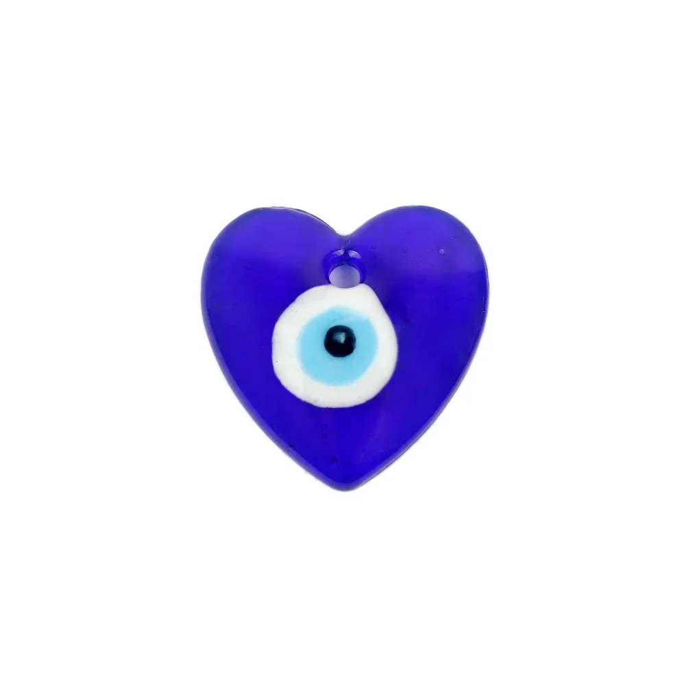 5pcs Turkish Blue Eye Beads Heart Shaped Evil Eye Amulet for Clothing Decoration Accessories Backpack Charms Keychain Pendant