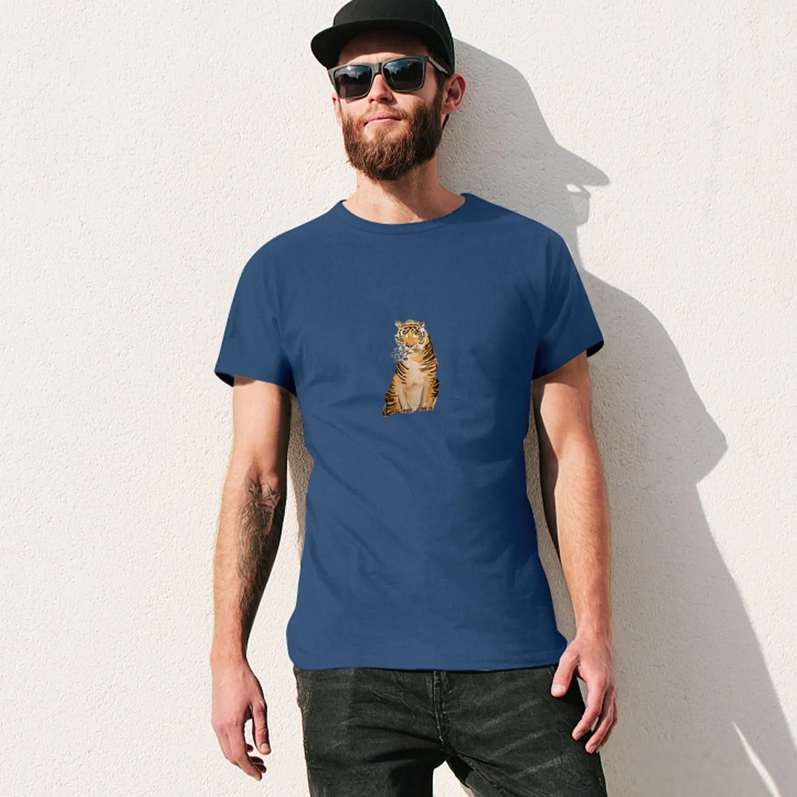flower tiger T-shirt plus size tops customs animal prinfor boys mens graphic t-shirts image 3