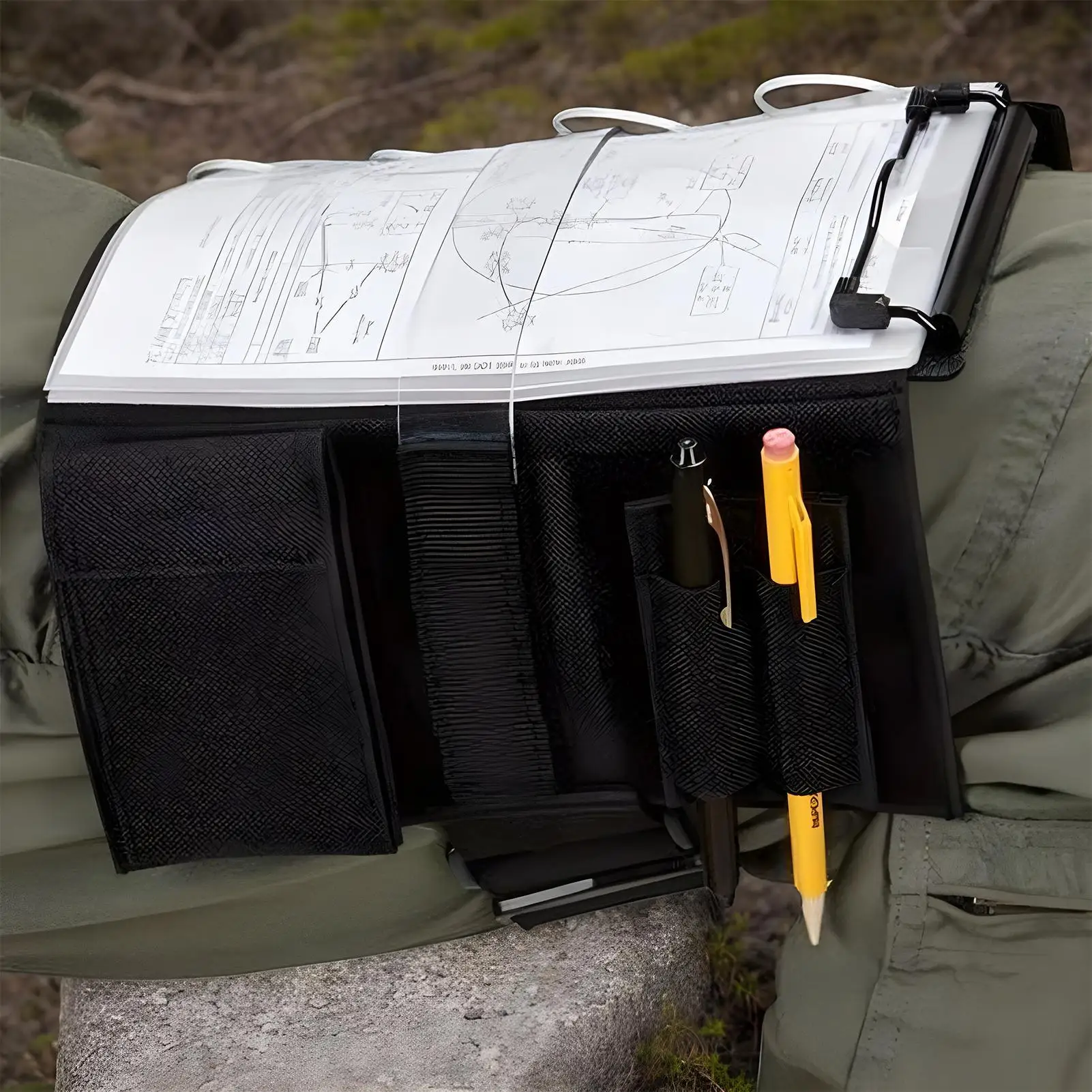 Pilot Kneeboard 7-Slots Knee Writing Board with Leg Strap Clipboard with Pen Holder for Cards Document Home School Notes