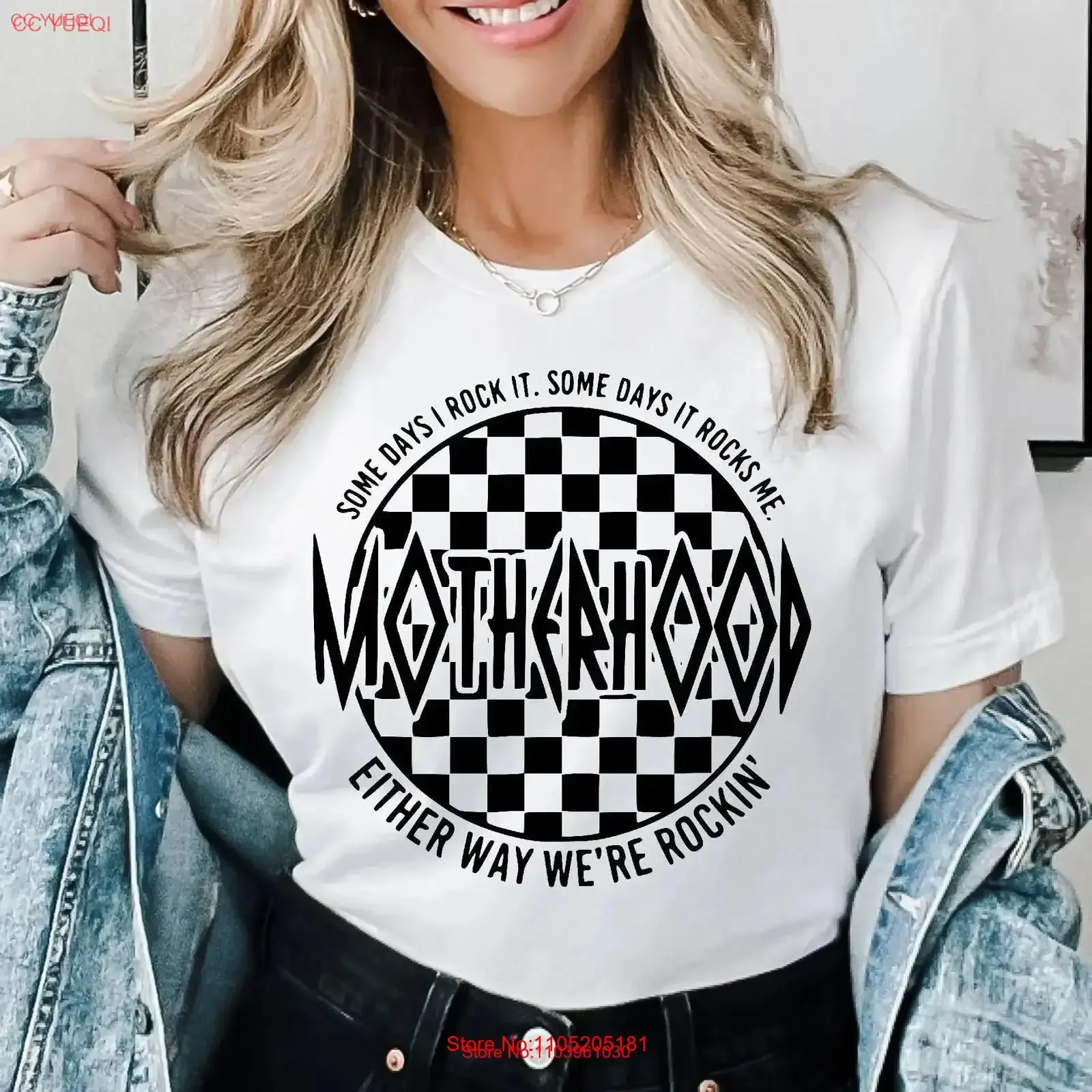 Motherhood T Shirt Some Days I Rock It Either Way We're Rockin' Mom Skeleton Women's Mother Day vintage Washed Stretched