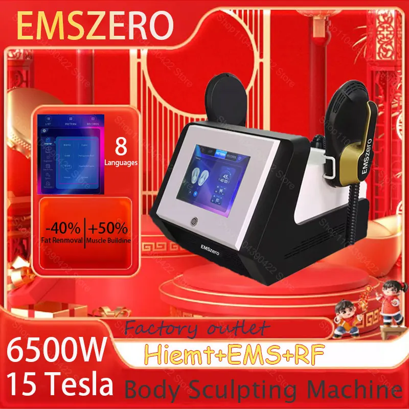 Professional EMSZERO Weight Loss Fitness Shaping Machine RF Technology Electromagnetic Body Massager 6500W 15 Tesla EMS Machine