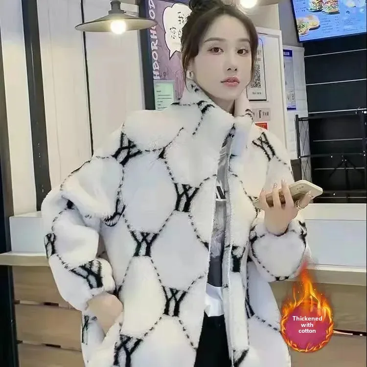 Dámská ovčí bunda, žhavý výprodej sezóny, nová korejská zimní volná všestranná tlustá bavlna, jehněčí kožešina, moderní svrchní oblečení - náhled 4