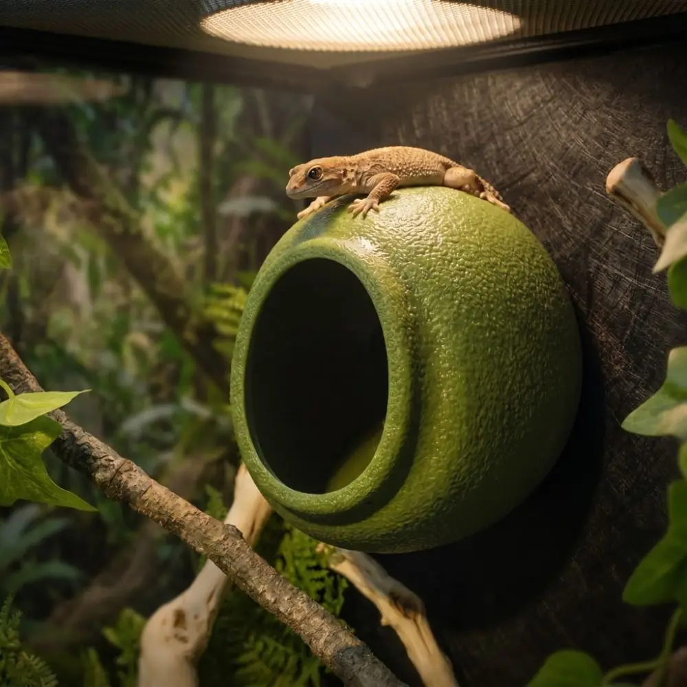 Suction Cup Reptile Hideouts Wall Mounted Multi-size Reptile Hiding Cave Ornament Easy To Install Terrarium Decoration