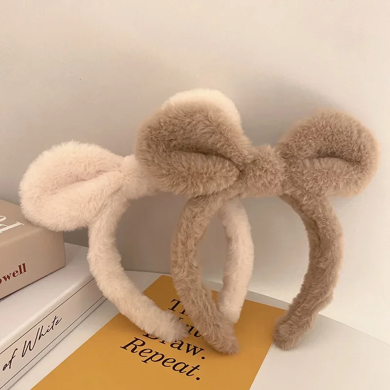 

Fashion Women Makeup Washing Headband Plush Rabbit Ears Hair Bands Hoop for Women Elastic Hair Hoop Hair Accessories