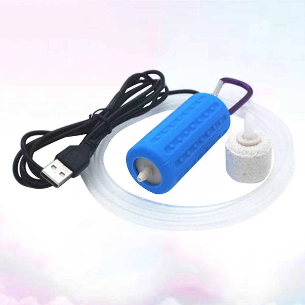 USB Air Bubble Disk Stone Aerator Aquarium Fish Tank Pond Pump Hydroponic Oxygen Hose Sky-blue Fish Tank Oxygen Air Pump