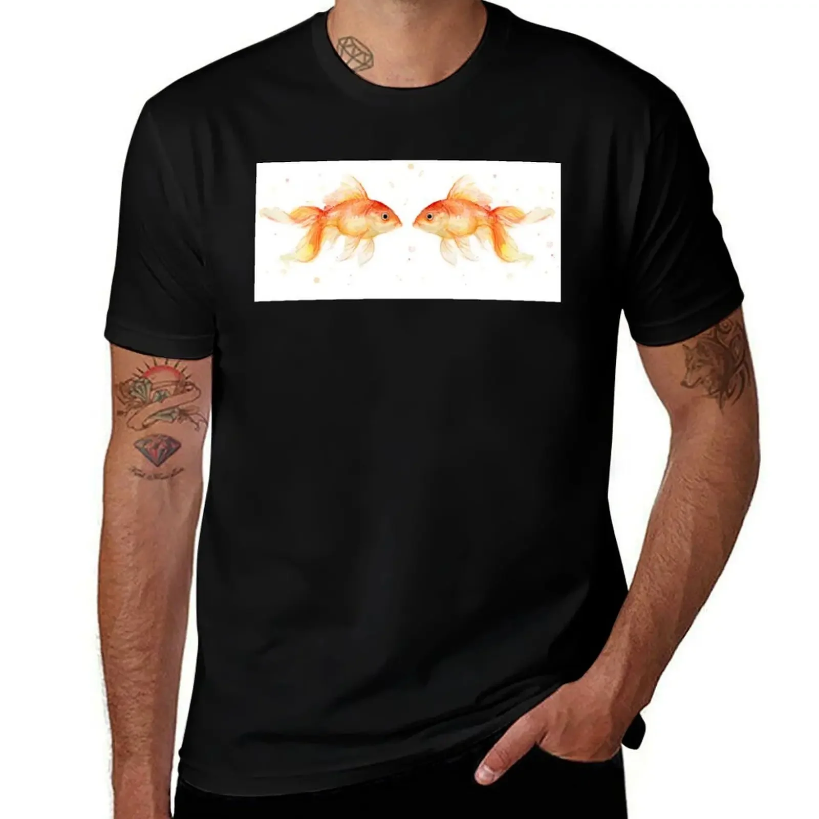 

Goldfish Love T-Shirt kawaii clothes sports fans tshirts personalised customs design your own t shirts for men cotton