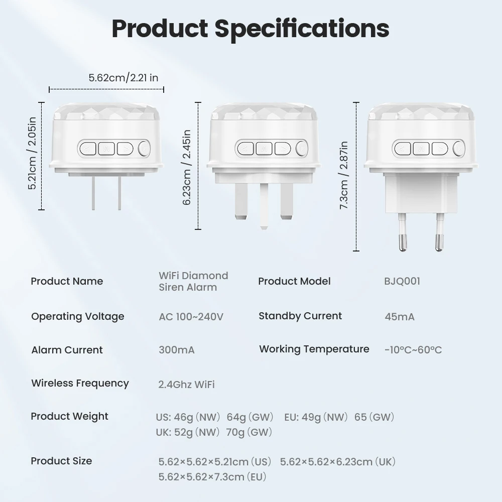 Tuya WiFi-Alarm EU US UK Stecker Haussicherheitssystem für Vibrations-, CO-, VOC-, PIR-Anwesenheitssensoren Smart Life APP – Detail 13