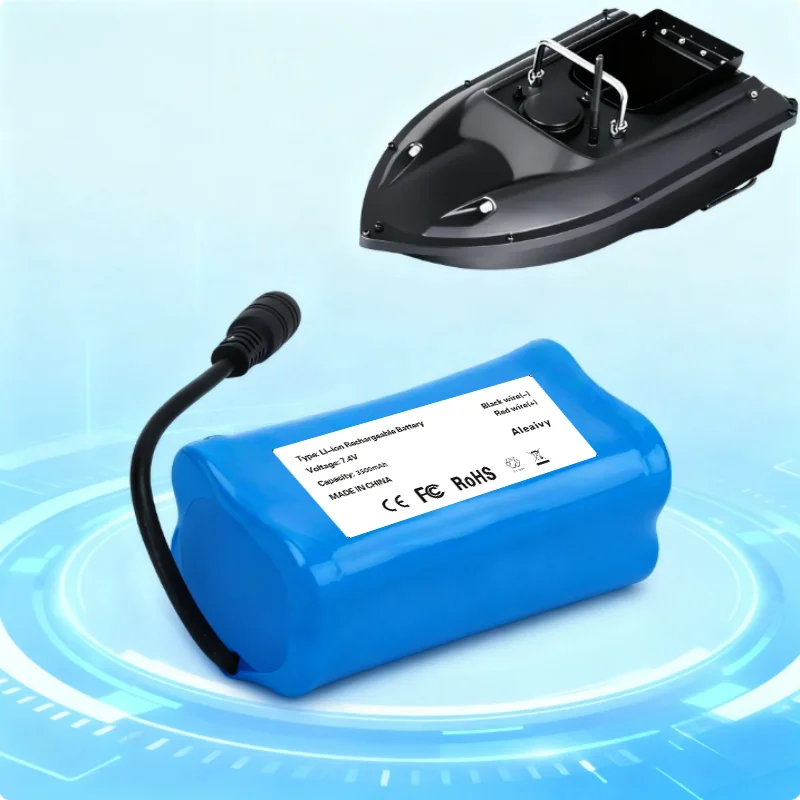 

7.4V 3500mAh Fishing Bait Boat Battery with USB Charger Enhanced Performance for T188 T888 Model Long Endurance Fishing Trip