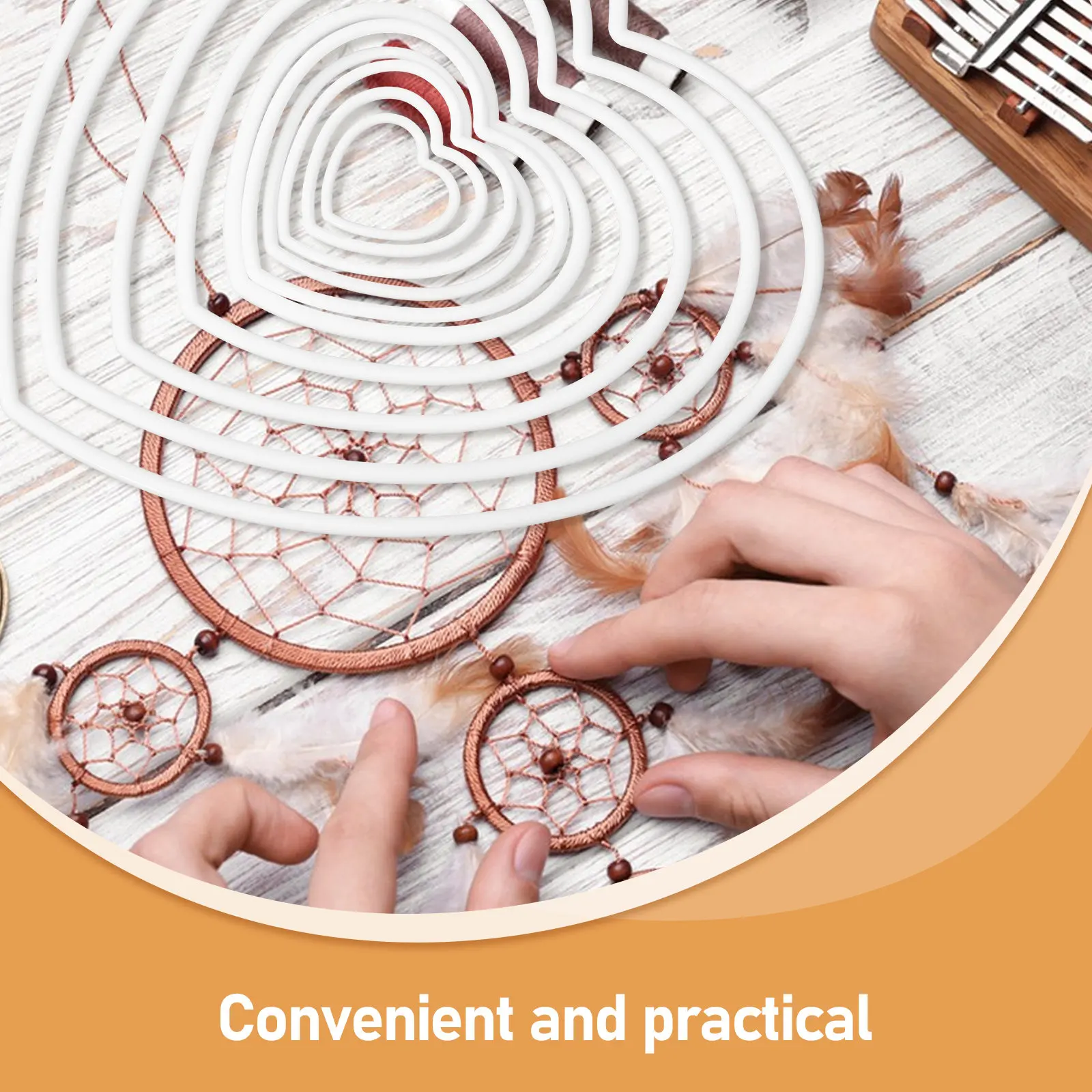 10Pcs Heart Plastic Dreamcatcher Rings Hoops
