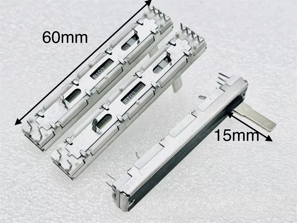Double straight slide electric slotter for akai apc40 push rod b10k vertical push rod 60mm shaft length 15mm 20pcs