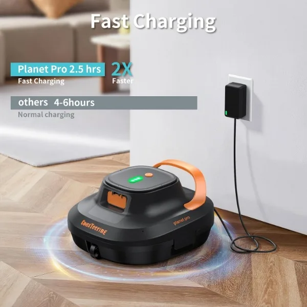 Cordless Robotic Pool Vacuum Cleaner, Pool Vacuum Robot with 120 Mins Runtime, Dual Brushless Motors, 3X Longer Lifespan