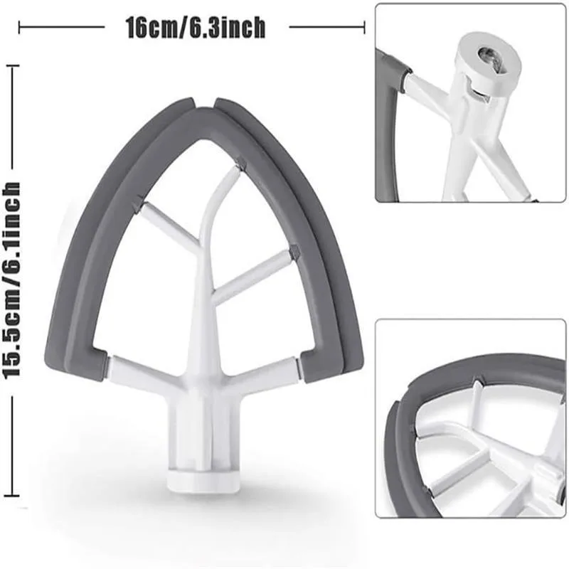 4.5-5QT Flat Beater Blade with Silicone Edges Bowl Scraper Compatible with KitchenAid Accessories - Image 2