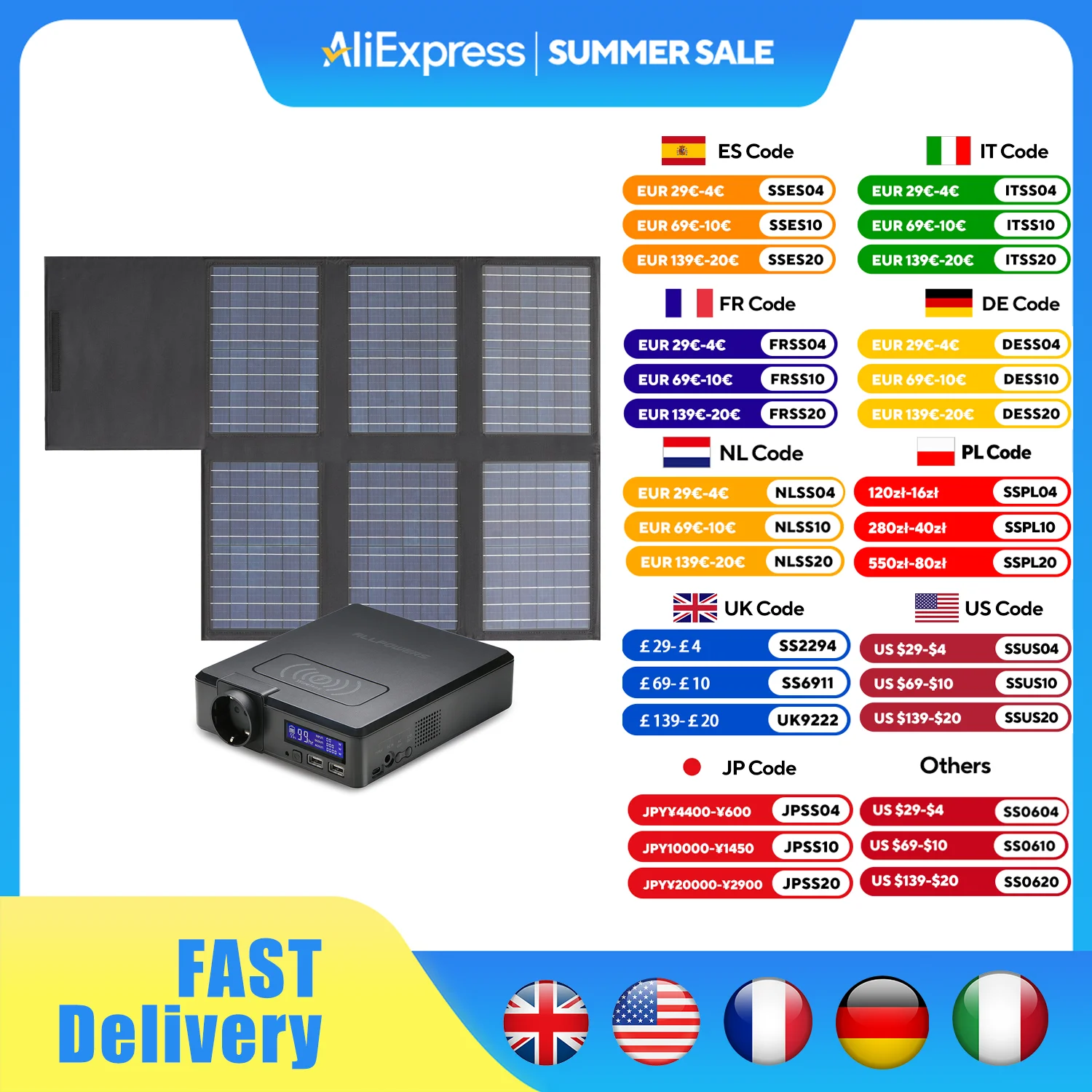 ALLPOWERS Powerbank solaire 41600 mAh 200 W centrale lectrique Portable avec panneau solaire 60 W, DC, USB, sortie USB-C pour ordinateur Portable de Camping Iphone