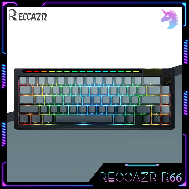 

RECCAZR R66 Gamer Mechanical Keyboard Bluetooth Wireless Keyboard 3mode Top Structure Hot Swap Rgb Backlit Gaming Keyboards