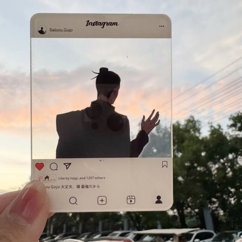 Julongsu kaisen anime figura gojo satoru acrílico cartão transparente modelo de alta qualidade ornamentos cartão moda fotografia prop presente