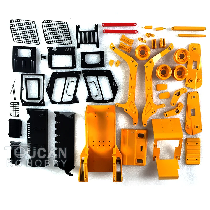 Kit lesu lt5h 1/14 escala com rodas skid-steer carregador rc metal hidráulico diy modelo som luz veículo elétrico brinquedos THZH1194-SMT1