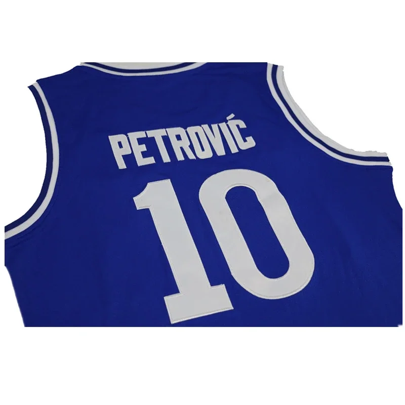 Sport Basketball jerseys CIBONA 10 PETROVIC Jersey Embroidery Sewing Outdoor Sportswear Hip-hop Culture Movie BULE