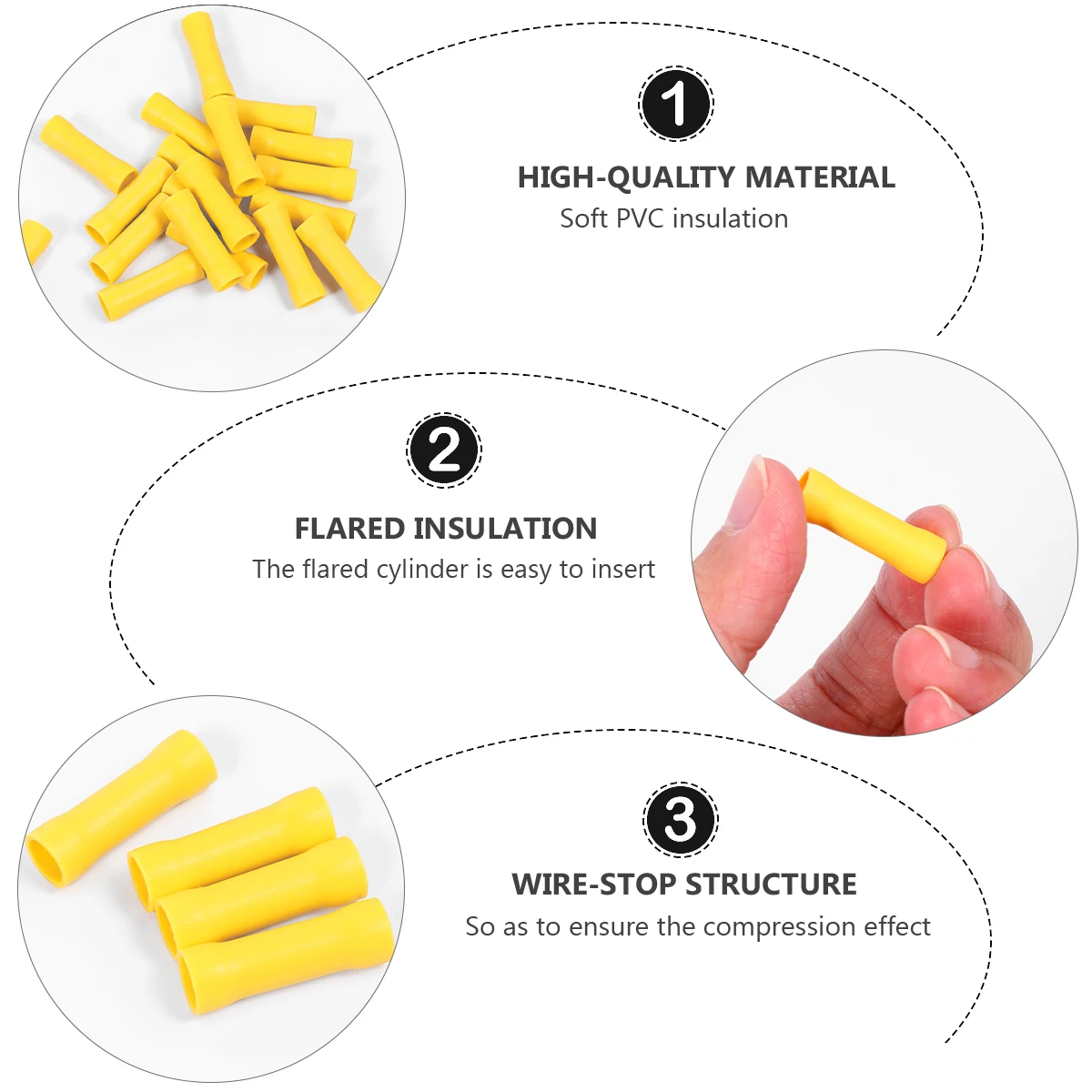 

100 Pcs Cold Press Terminal Set Connectors Cable Wire Tips Crimping Terminals Ferrules for Wires Dad Mom Butt Insulated