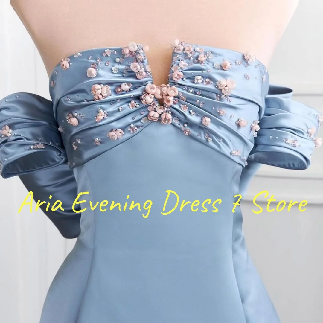 Customized  Exquisite Jersey Crystal 3D Bow Evening Dresses Delicate Strapless Celebrity Gowns Custom Size Bespoke Occa