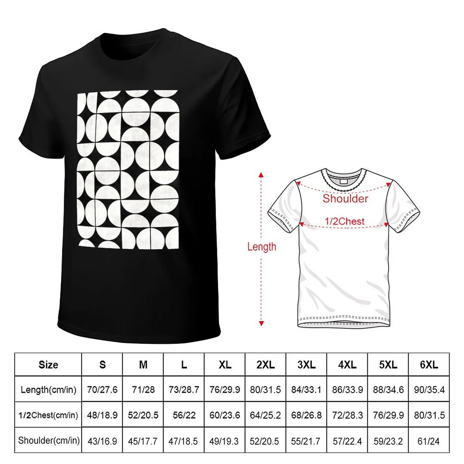 Mid-Century Modern Pattern No.2 - Black and White Concrete T-Shirt t shirts for man pack white T-Shirt