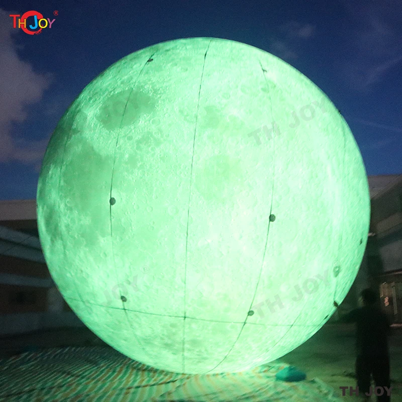 Exquisita bola de luna inflable gigante Oxford de 8m con luces Led para eventos, fiestas, espectáculos, decoración de escenario, publicidad